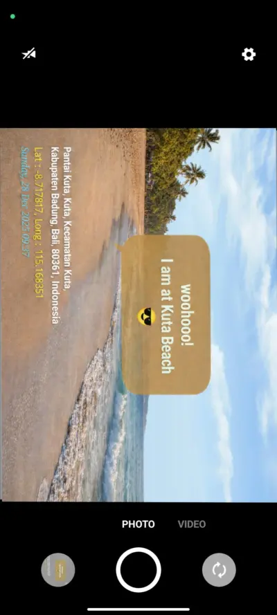 Custom text di Lokasiku Camera