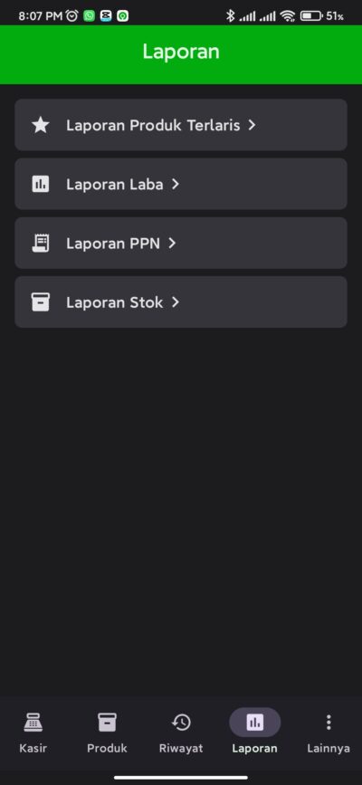 Laporan Kasir Android Gratis 