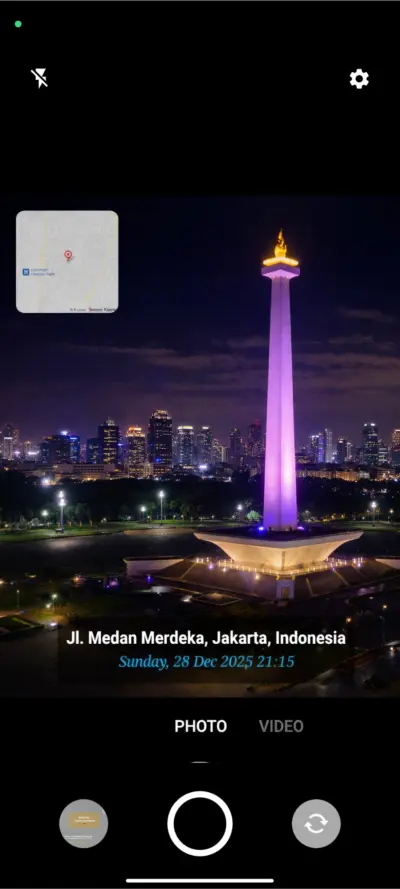 Tampilan watermark Lokasiku Camera